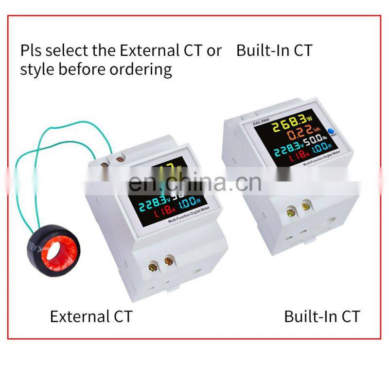 D52-2066 6IN1 AC monitor 110V 220V 380V 100A Voltage Current Power Factor KWH Electric energy digital Frequency meter VOLT AMP