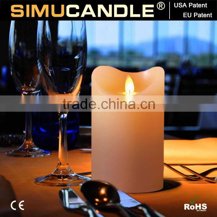 LED Flickering Flameless Pillar Candle Light with US & EU patent