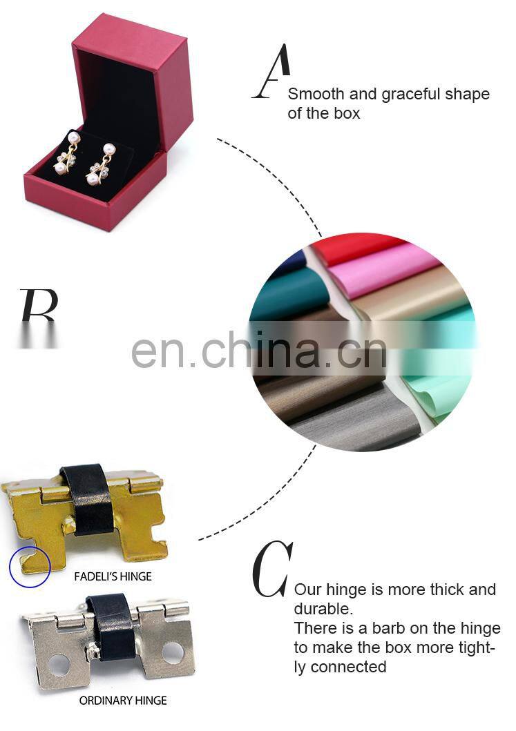 Custom High-End Pu Leather Ring Earrings Box Jewelry Packaging Box
