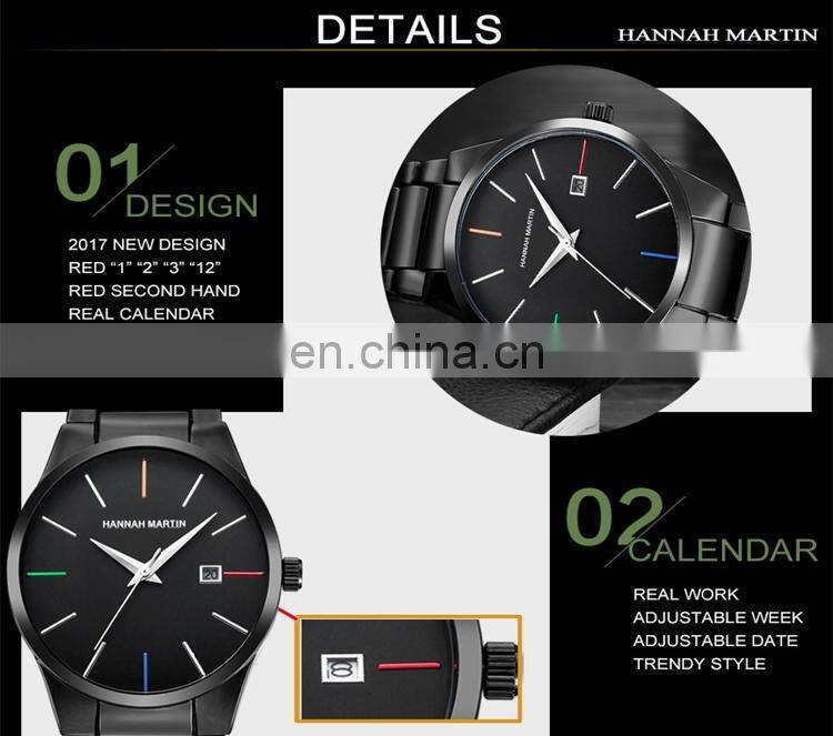 HANNAH MARTIN HM-17552 Men Business Original Brands Watches Stainless Steel Simple Charm Man Brand Watch Custom Logo
