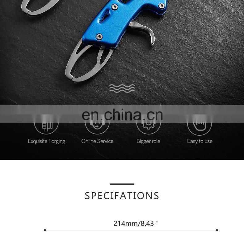Outdoor Activities Large Fish Catcher Clamp Stainless Steel Fish Control Tool with a Drop Line Portable Fishing Tool