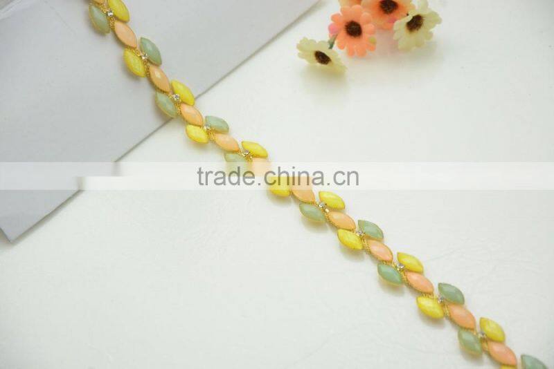 Gold Plating Jelly Color Stone Chain