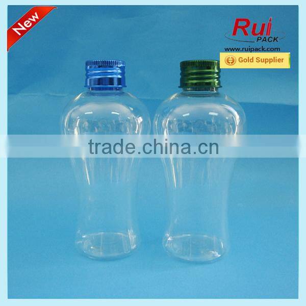 PET 200ml lamp bulb shape plastic juice bottles, Colored light bulb bottle for juice with straw, Hot popular lamp bulb bottle