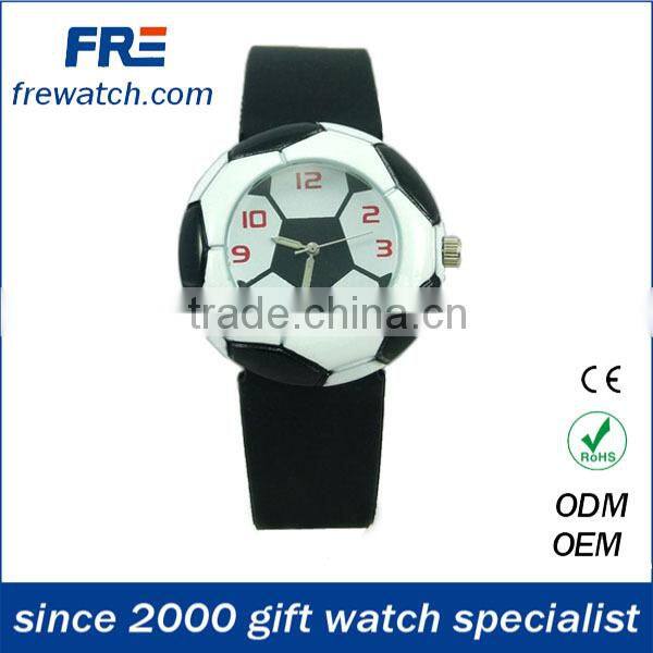 2015 new fashion football shape silicone watch fancy football watch with alloy case