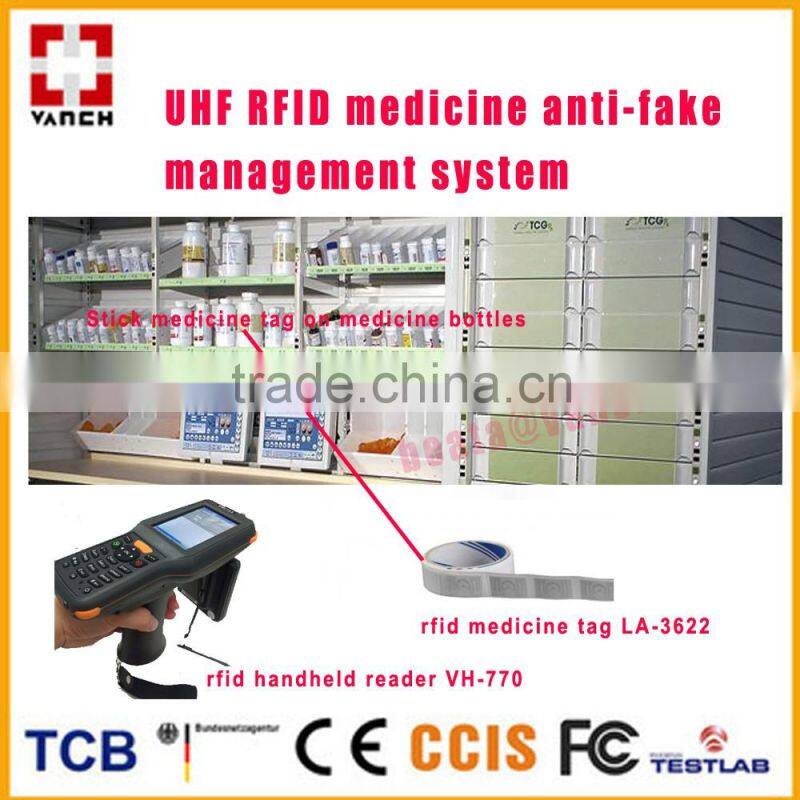 Small size printable anti fake uhf rfid sticker tags with qr code for medicine