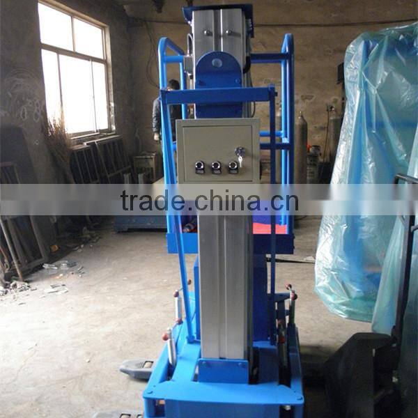 6m single mast aluminum alloy hydraulic boom lift