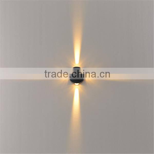 High Power Die-cast aluminium body and Clear glass diffuser LED2*1W in Black Unique Shape for Wall decoration