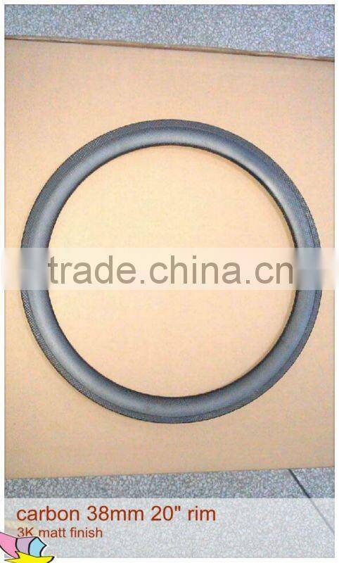 Top selling 20inch BMX bike wheels 38mm clincher carbon bicycle rims