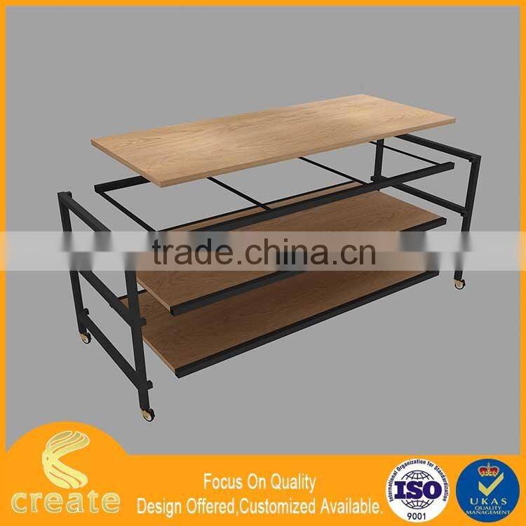 Promotion feature table with metal frame for cloting store,gift displays