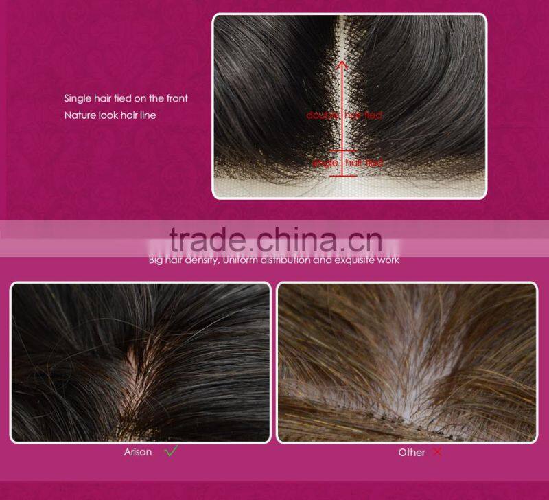 Cheap Free Parting 3 Part Silk Base Lace Closure, Hot Selling Brazilian Hair Closure Piece