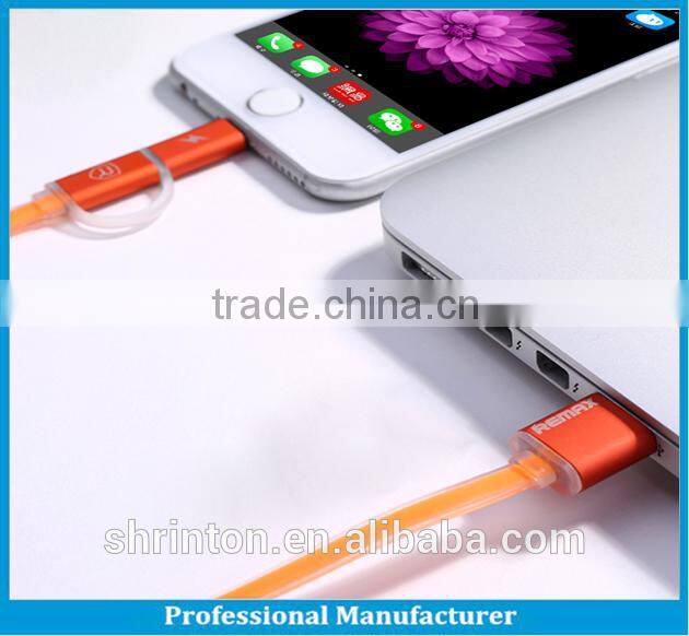 MFI Certified Factory Customized Logo Light Double Speed Fast Charge 5 Pin Light LED Micro USB Cable