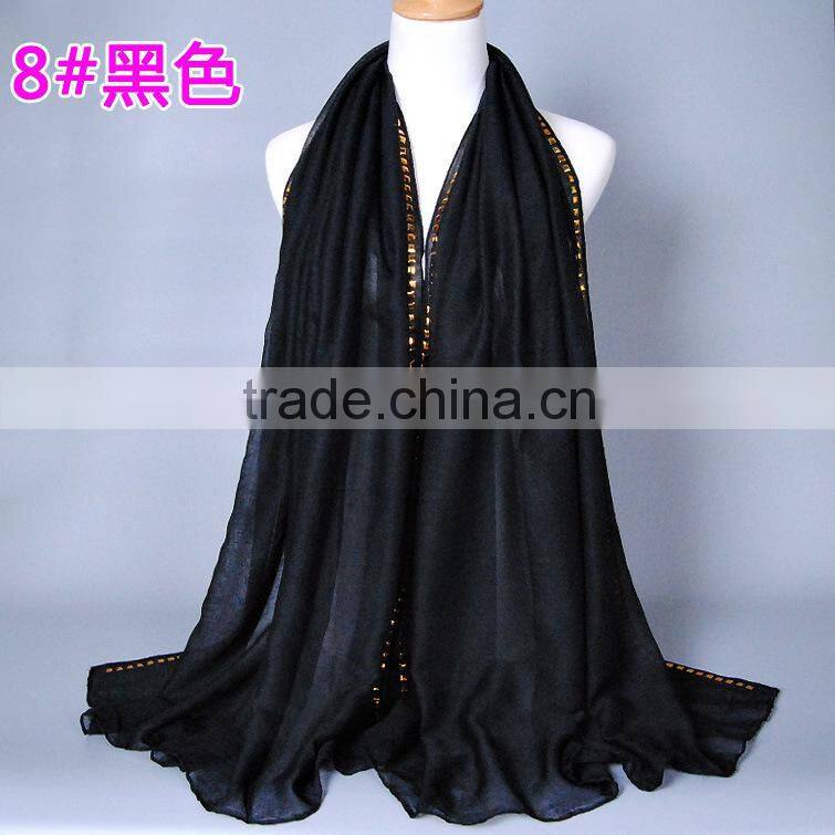 Wholesale New Arrvial Studs Beaded Muslim Hijab Scarf Shawl