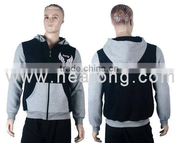 Hot Sales Side Zipper Fashion Hoody Jacket Sweatermen Custom Design