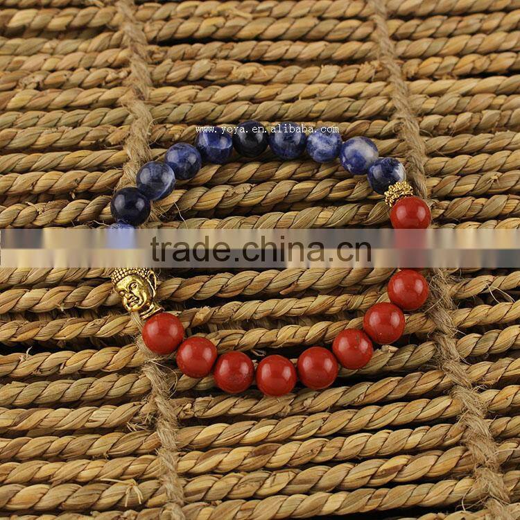 BRH0914 Polished onyx& gold pleated bicone brass bead craff macrame bracelet