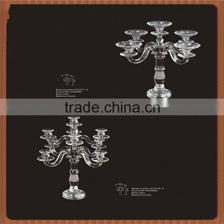 table top clear crystal candle holder centerpieces&crystal wedding decoration