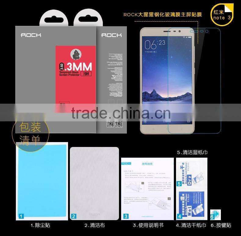 ROCK 2.5D 9H 0.3MM Anti Scratch Tempered Glass Screen Protector For Xiaomi Redmi Note 3 Clear Screen Protective Film MT-5264