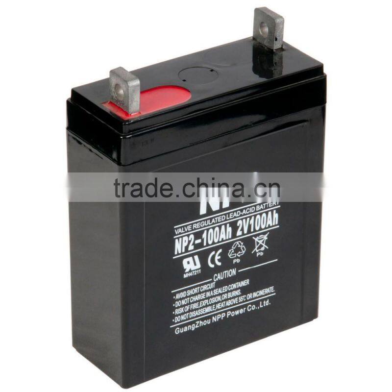2V100AH made in China NPP agm battery for solar/UPS