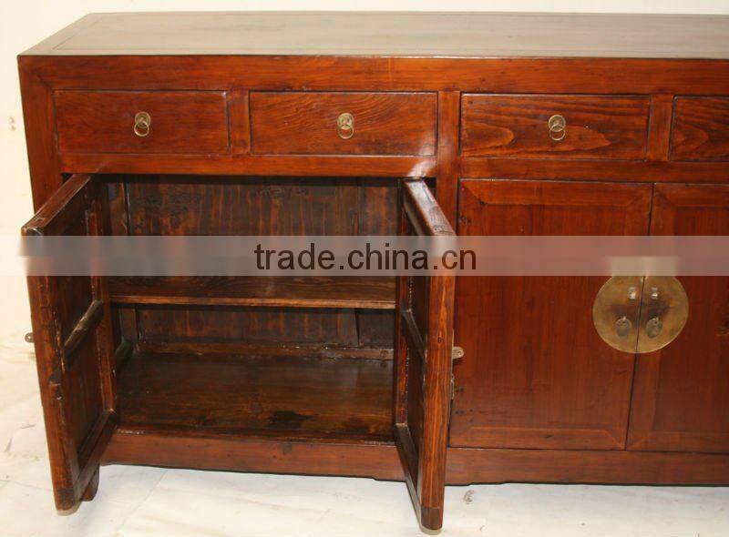 chinese antique furniture -- four drawer four door orange cabinet