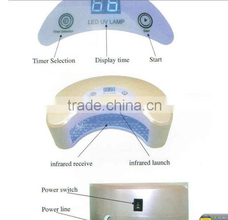 36W /18W/12W Wholesale cheap pink color CCFL LED UV nail lamp led gel nail polish dryer lamp with CE certificated