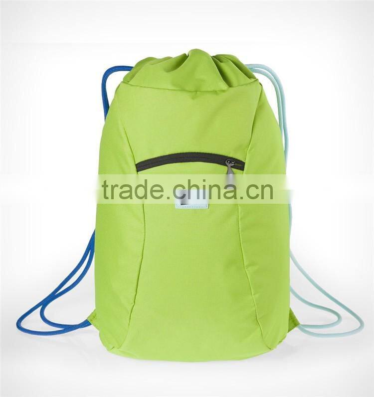 wholesale cheap small pink polyester outdoor gym backpack drawstring bag