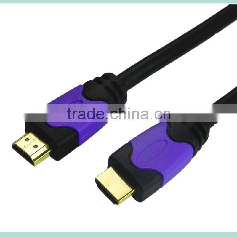 Dual color moulded HDMI Cable with Ethernet and gold connector support 3D and 4k ,TV,player,