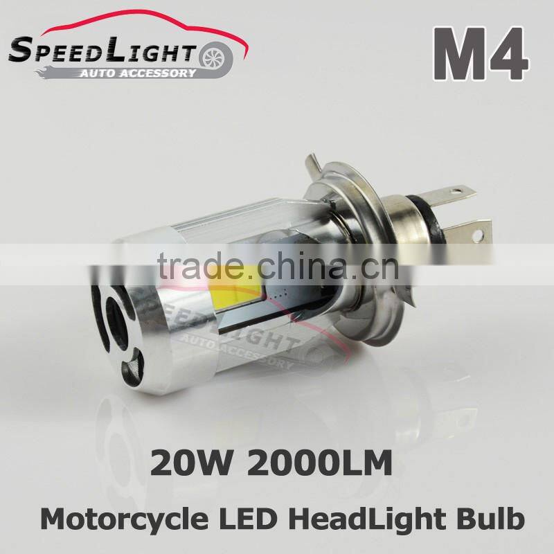 Upgrade 12V 20W 2000LM LED Motorcycle H4 2016 Hi Low Beam with Cooling fan