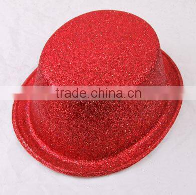 PVC flat top hat with glitter