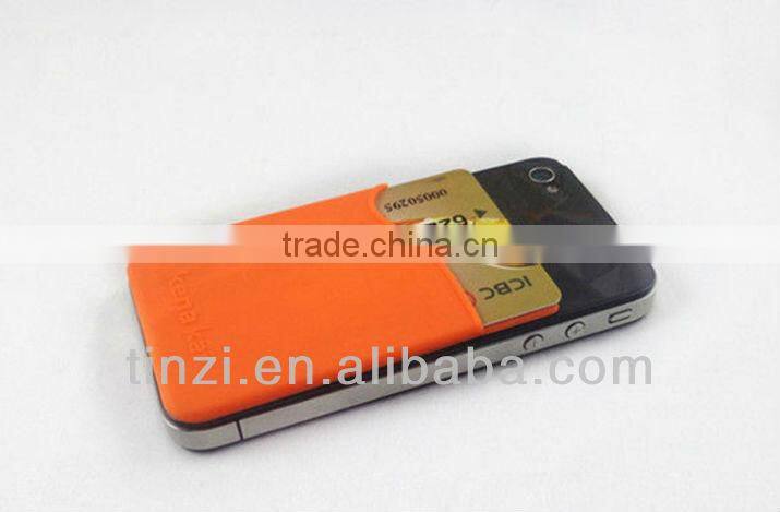 custom silicone smart card wallet 3m sticky cell phone card holder