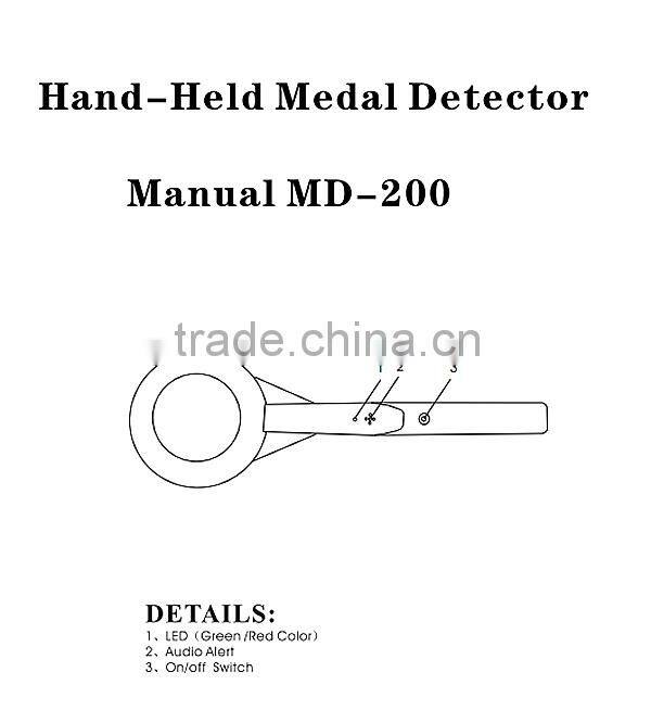 MD200 Metal Defender Personal Search Hand Held Metal Detector Wand