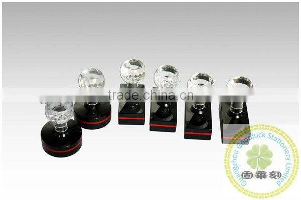 Popular Crystal rubber handle flash stamp