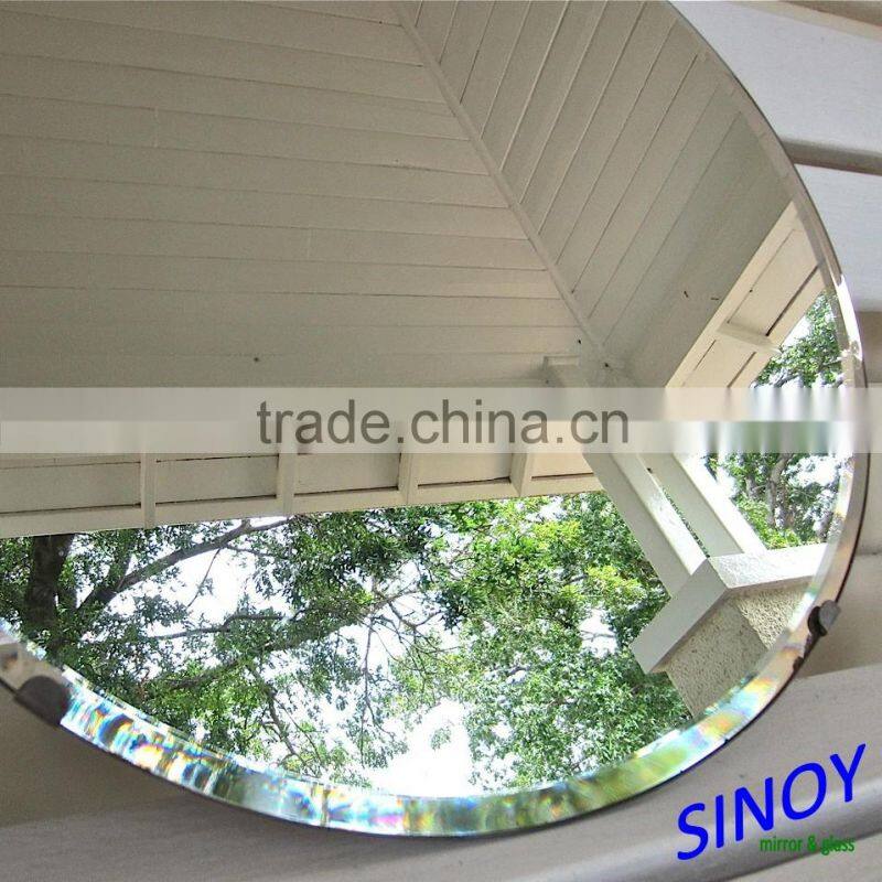 Qingdao factory round plain mirror with an extra wide bevelled edge