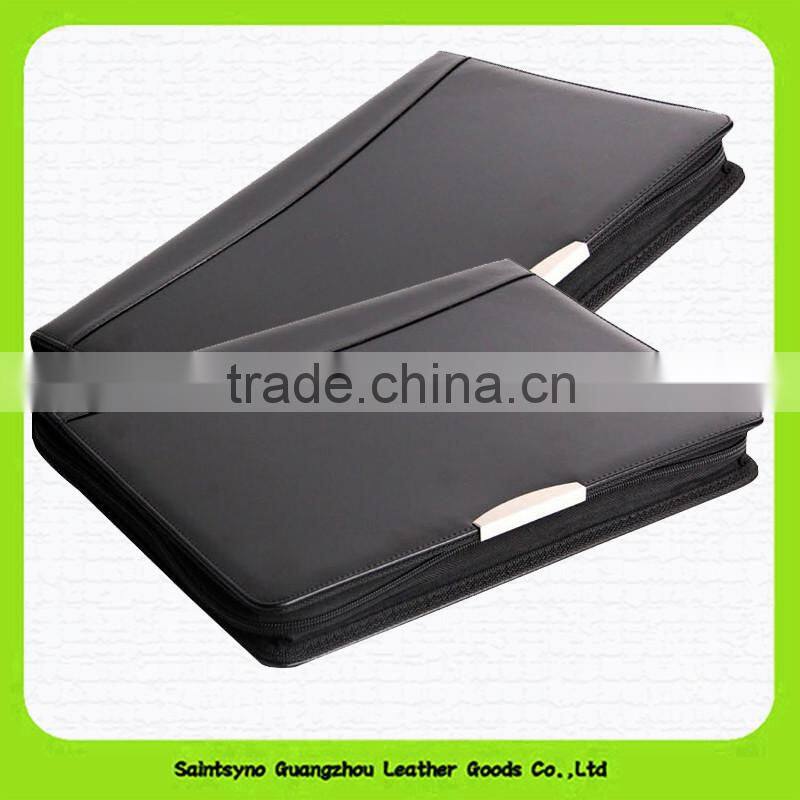 Customized A4 Leather Document File Cover Folder With Calculator Office File Cover Designs