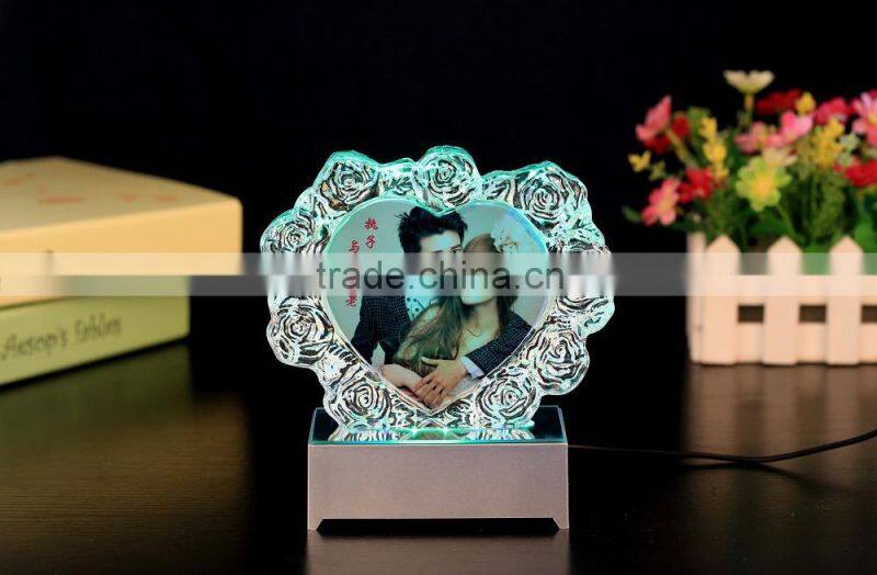 Crystal LED Swan Shape Crystal Photo Frame Wedding Favors
