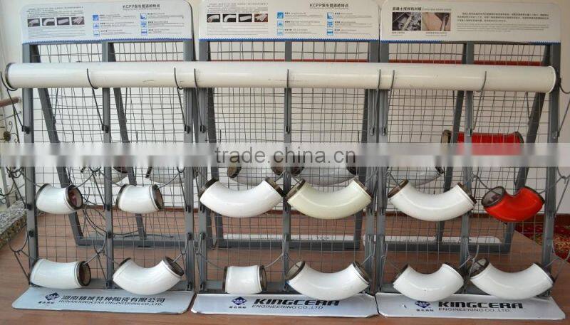 Ceramic lined boom pipe for truck-mounted concrete pump