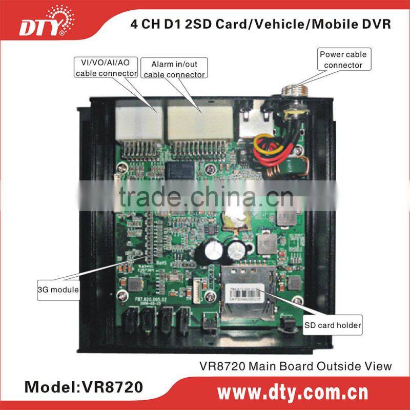 shenzhen DTY cheap 3g mobile dvr gps bus dvr , VR8720seris