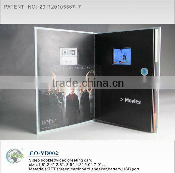 newest video booklets for promotion gifts/lcd booklet