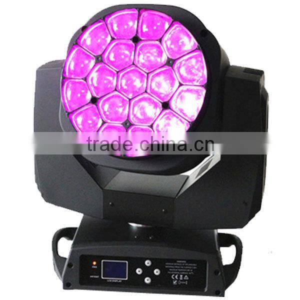 19PCS 15W RGBW 4 IN 1 LED zoom moving head beam washer light