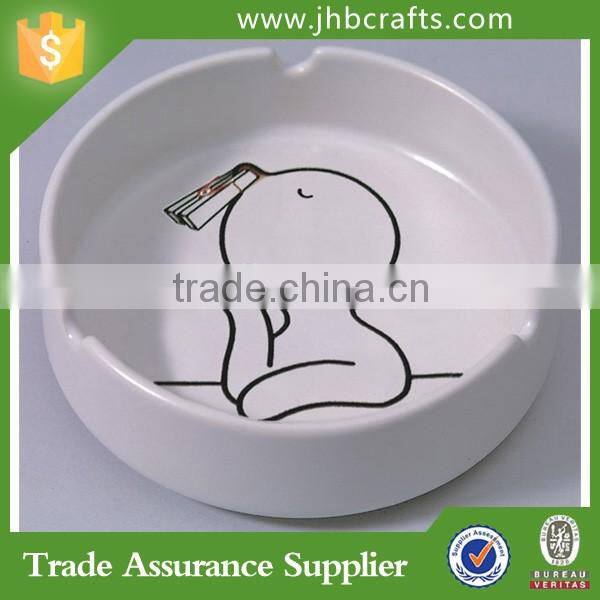 White Oil Painting Pocket Ashtray Home Decoration