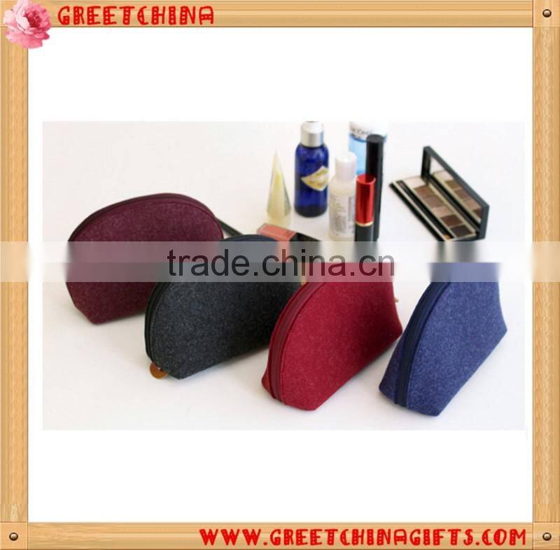 Promotional customized logo cosmetic travel felt bag