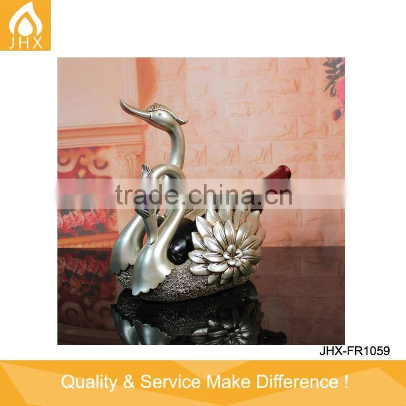 Hot Sale Modern Home Decor Silver Swan Couples Wine Rack