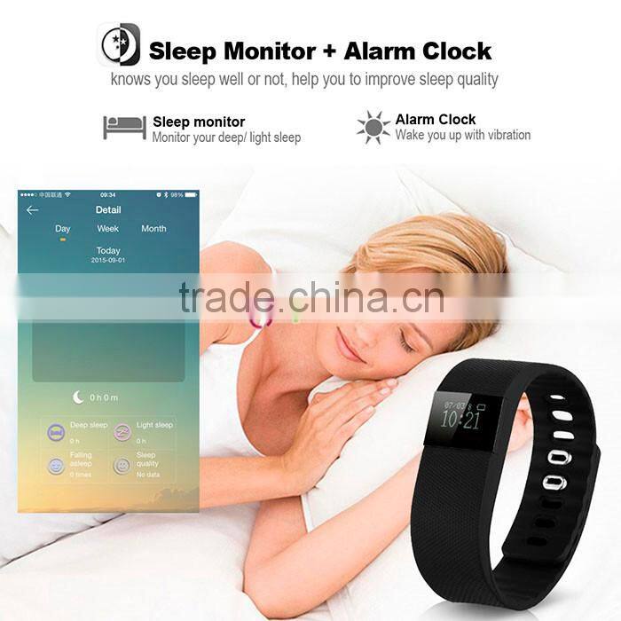 TW64 Pedometer Smart Bracelet Bluetooth Health Sleep Monitoring Black
