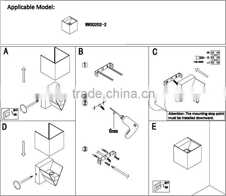 adjustable wireless led mounted wall lamp