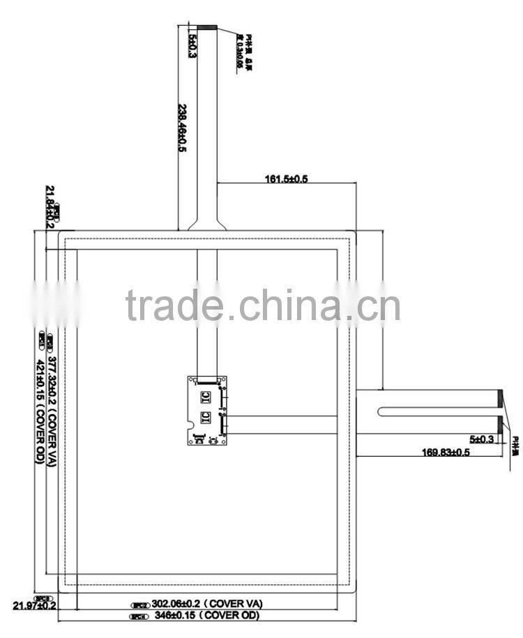Digital Capacitive 16:9 Multi Point Touch 21.5 inch capacitive touch screen With USB or RS232