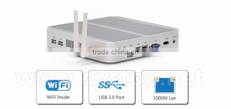 Hystou barebone Fanless Windows8.1 OS Mini PC with Intel Quad Core i5 - 4200u gaming pcs i5 4G RAM, 60G SSD + 160G HDD