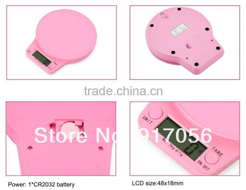 electronic kitchen food scale 5kg/1g digital kitchen scale printing customizable VKS302-03