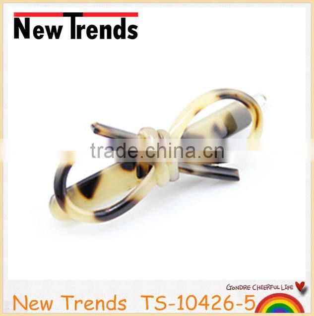 Newest tortoise resin bow tie hair clips accessories jewelry