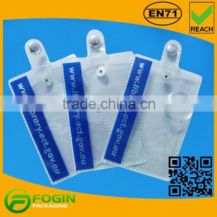 Single Sheet PVC Card Holder Bag with Button For Kids