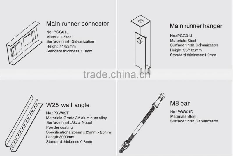 Oval Perforations Suspended Metal Ceiling Aluminum Lay In Ceiling