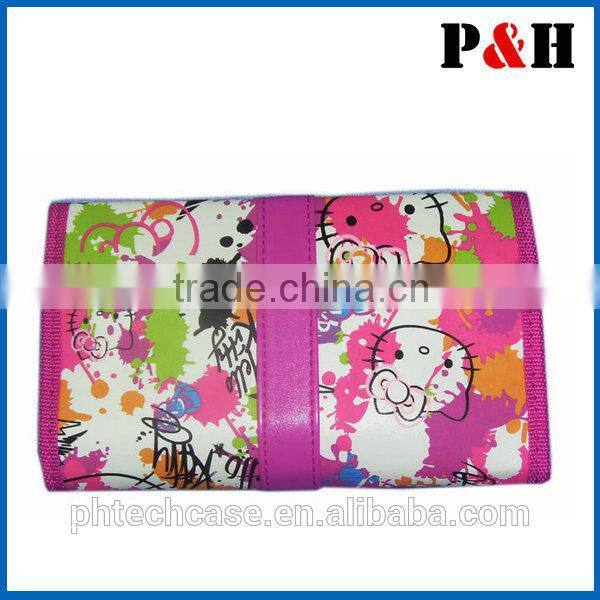 newest women hanging cosmetic brush roll bag with mirror