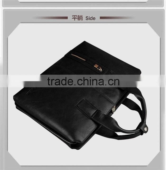 Luxury leather business laptop bag briefcase for man documents handbag